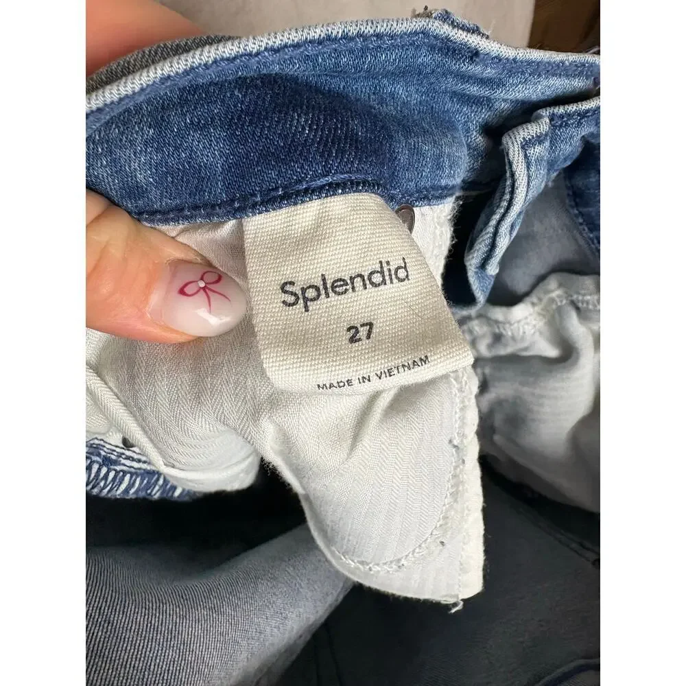 Splendid Blue Raw Flare Hem High Rise Jeans Sz. 27